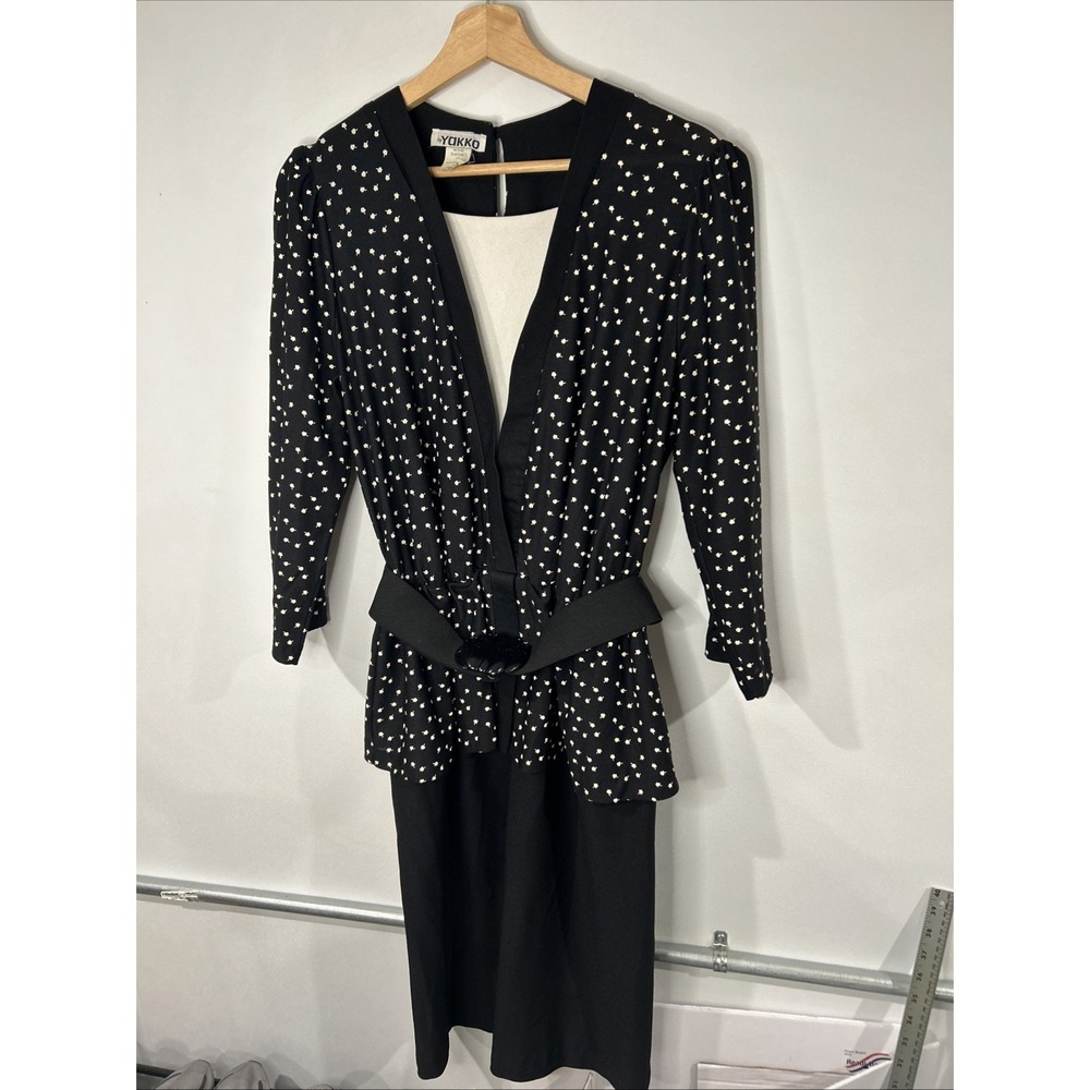 Vtg By Yakko Dress Black And White Beautiful Item Size 14‎